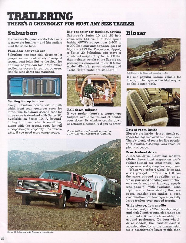 1974 Chevrolet Recreational Vehicles Brochure Page 8